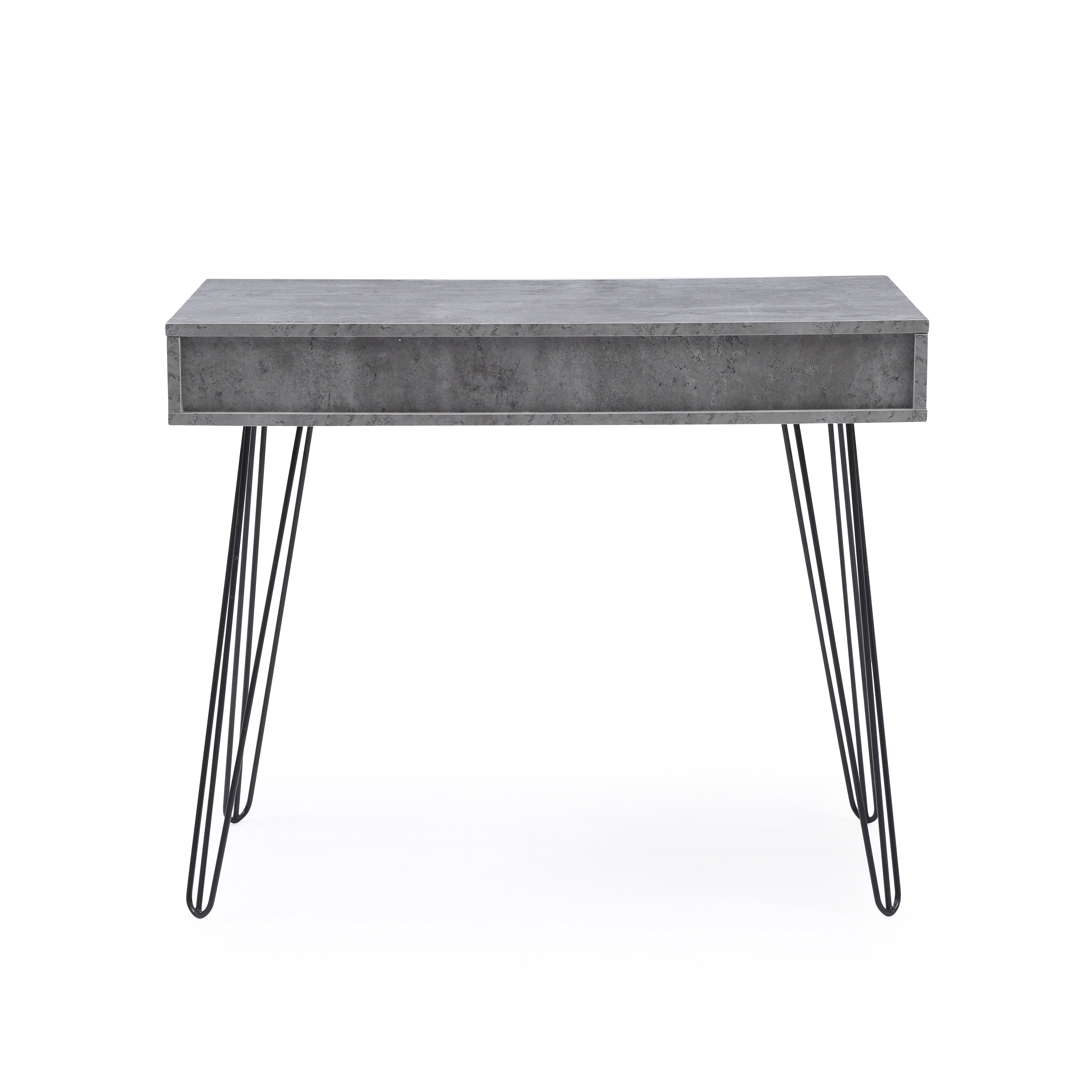 Retro Writing Desk with Drawers, Solid Hardwood Frame Home Office Computer Desk for Bedroom Dorm Study