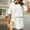 White, variant on Women's Two-Piece Sets Sale Outfits Summer Waffle Solid Color Crewneck Set Bat Short Sleeve Pullover Top with Elastic Waist Tie Shorts Suits Set Loungewear Sleepwear Sweatsuit Pink Size XXL