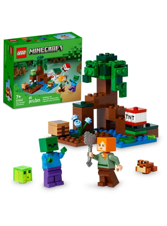 LEGO Minecraft The Swamp Adventure Set, Creative Toy with Crafting Table, Mangrove Tree and Alex Figure, Great Gift for Kids, 21240