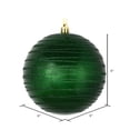 thumbnail image 2 of Vickerman 6" Emerald Candy Finish Ball Ornament with Glitter Lines, 3 per Bag, 2 of 3