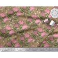 thumbnail image 2 of Soimoi Tissu en Rayonne Imprimé Feuilles & Roses au Mètre 42 Pouces de Large, 2 of 3