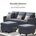 thumbnail image 2 of HONBAY Convertible Sectional Sofa Couch, L-Shaped Couch with Modern Linen Fabric for Small Space Dark Grey, 2 of 7