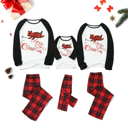

Tfalo Lingerie For Women Pajamas For Women Women Mom Plaid Blouse Pants Family Pajamas Sleepwear Matching Christmas Sets
