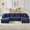 Blue, variant on Vanress 133" U-Shaped Modern Sofa Modular Sectional Cloud Couch with Storage & Cupholders, Deep Seat Boneless Couches Corduroy Sofa for Living Room, Bedroom and Apartment, Black