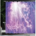 thumbnail image 3 of Ambesonne Scenery Shower Curtain, Heavy Clouds Sunlights, 69"Wx75"L, Purple and White, 3 of 4