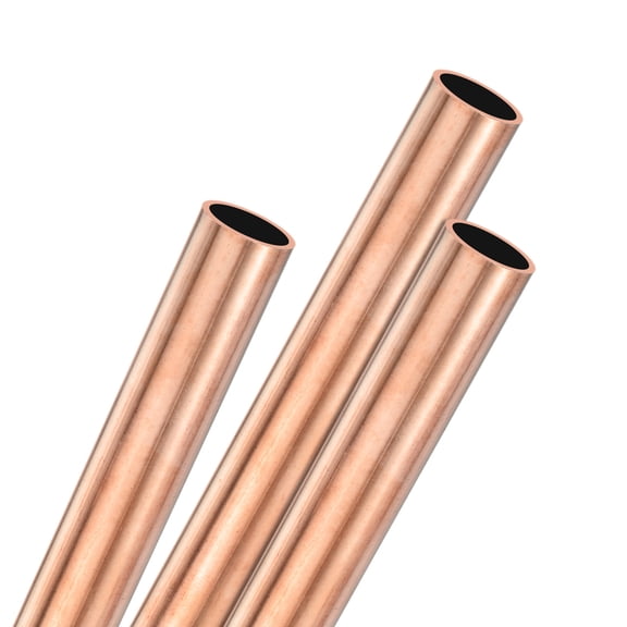 Uxcell 3-Pack 200mm Copper Round Tube, 12.5mm OD 1mm Wall Thickness Copper Seamless Tubing Metal Straight Pipe [12.5x0.04x7.87IN]