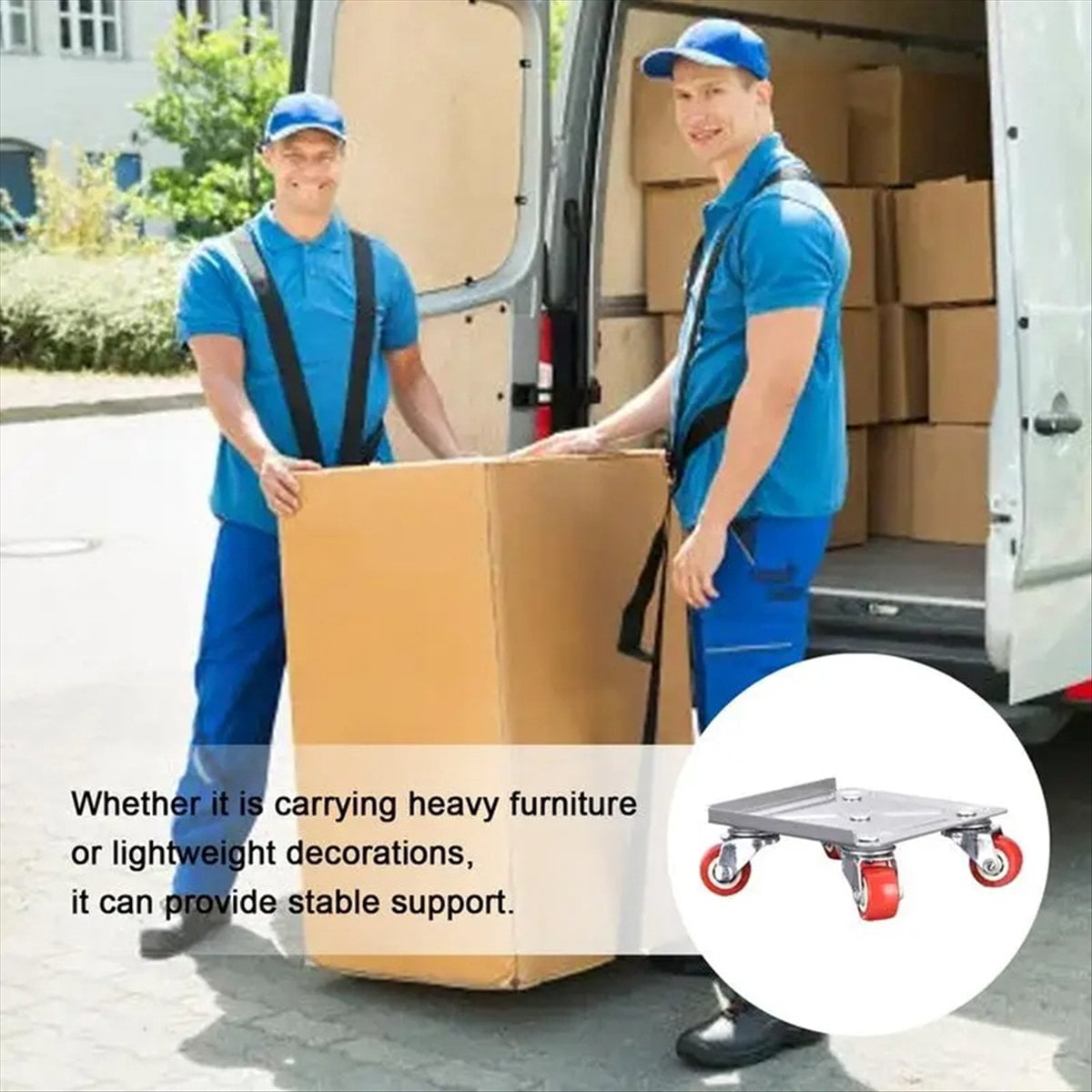 Heavy Furniture Mover 5-Wheel Furniture Dollies with Locking Wheels Load Lifter Moving Tool Set with Anti-Skid Pad Home