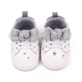 thumbnail image 5 of Otqutp Baby Soft Bottom Sneakers 0 to 12 Months Baby Boys Sneakers Girls Cute Bow PU Leather Lace Up Walking Shoes Flat Shoes, 5 of 7