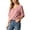 #0328-Pink, variant on Womens Blouse Shirt Short Sleeve Linen Blend Loose Fit Solid Color Spring Summer Breathable Lightweight Casual Summer Vacation