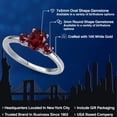 thumbnail image 2 of Gem Stone King 14K White Gold Red Rhodolite Garnet Engagement Ring for Women | 1.14 Cttw | Oval 7X5MM | Gemstone January Birthstone | Size 7, 2 of 6