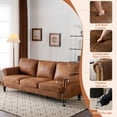thumbnail image 5 of Ktaxon Modern 3 Seater Sofa Extra Deep American Style Couch for Bedroom, Office, Apartment, Dorm Bronzing Cloth Brown, 5 of 7