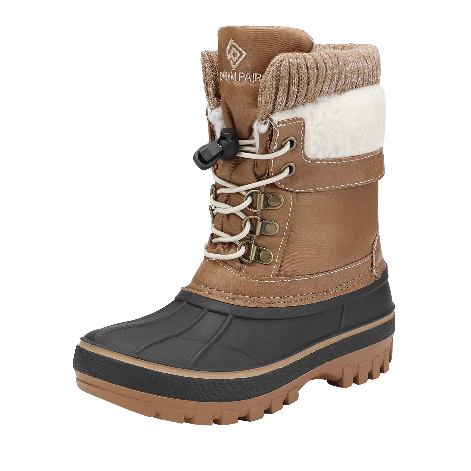 DREAM PAIRS Brandclub DREAM PAIRS Toddlers Kids Boys Girls Winter Snow Boots Waterproof Outdoor Shoes KMONTE 1 TAN Size 13