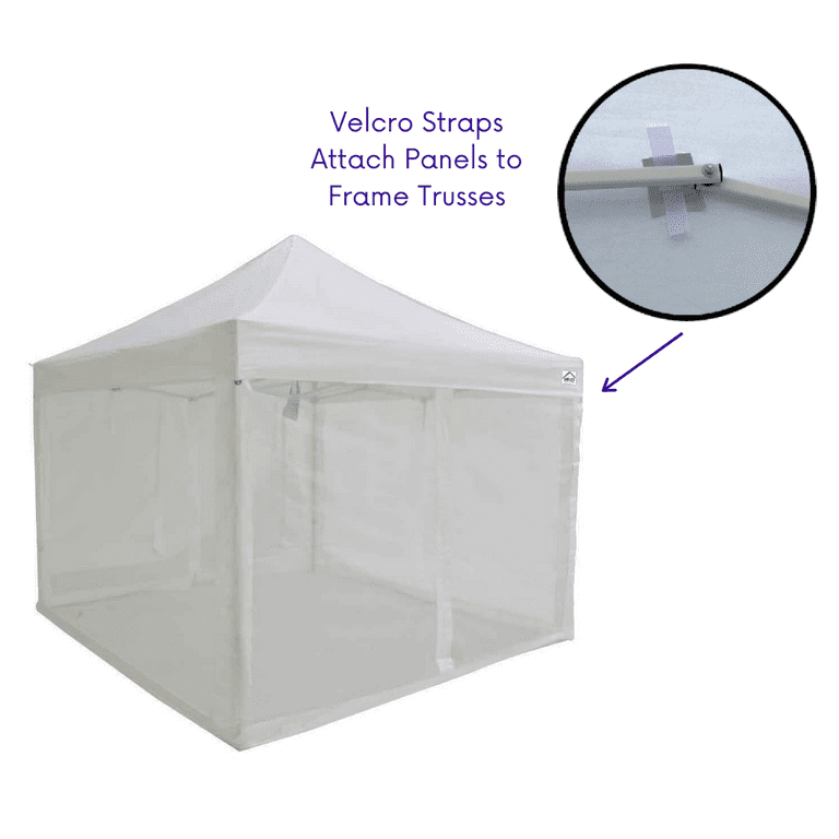 Impact Canopy Zippered Mesh 10' x 10' White Square Outdoor Canopy Sidewall  