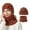 Brown, variant on HNMKIU Winter Knitted Hat Scarf Set Thermal Unisex Ear Warmer Neck Cozy Cold Weather Outdoor Skiing Camping Travel Pink - One Size