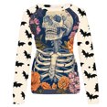 thumbnail image 4 of Raeneomay Long Sleeve Shirts for Women Ladies' Winter Halloween Round Neck Hooded Long Sleeved SweatShirt Top, 4 of 5