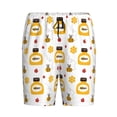 thumbnail image 4 of Wukai Bees and Flowers Men’s Short Pajama Pants With Pockets Soft Sleep Pj Shorts for Men-, 4 of 6