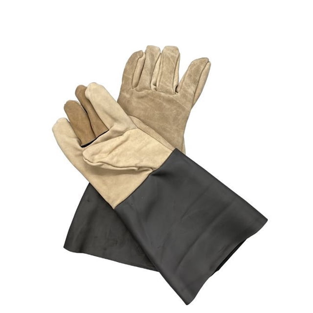 Gants Longs Protection de Sécurité pour Soudure Cuir de Vachette Gants Résistants à l'Usure Isolation Thermique
