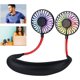 thumbnail image 1 of Ventilador de cuello portátil, mini ventilador USB, ventilador de cuello recargable, ventilador de cuello, viento de doble cabeza de 3 velocidades para acampar al aire libre (negro), 1 of 5