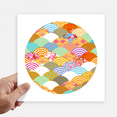 thumbnail image 1 of Geometry Squama Flowers Pattern Japan Sticker Tags Wall Picture Laptop Decal Self adhesive, 1 of 1