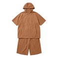 thumbnail image 3 of Maqroz Mens 2 Piece Outfits Short Sleeve Half Zip Hooded Pullover Shirts Drawstring Shorts Casual Athletic Activewear Summer Lightweight Windbreaker Tracksuits, 3 of 4