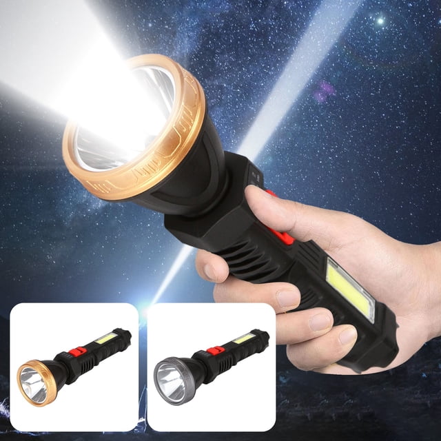 Fiudx Linterna Led de Alto Brillo y Largo Alcance, Carga Rápida Por Usb, Resistente Al Agua Ipx7, Luz Lateral Cob, Batería de Litio Recargable, Equipo para Senderismo Al Aire Libre, Diseño Compacto,