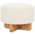 thumbnail image 4 of SAFAVIEH Riah Modern Polyester Ottoman, Off White/Natural, 4 of 10