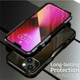 thumbnail image 3 of JTCASES for iPhone 12 No Backplane Case, 360° Full Aluminum Bumper with Lock Tempered Glass Shockproof Double Sided Protection for iPhone 12 (6.1" 2020), Red, 3 of 10