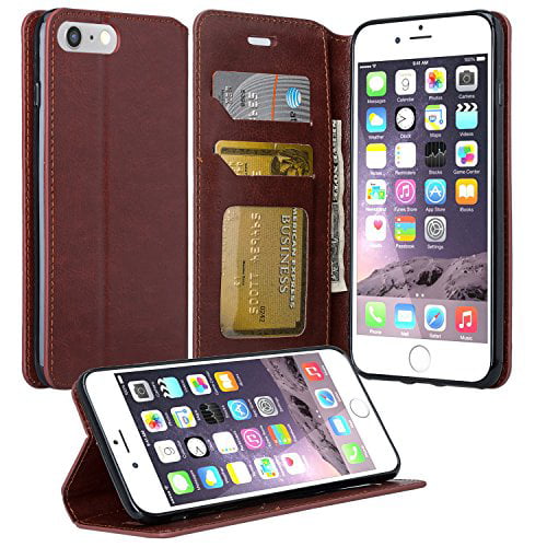 Cover for iPhone 7 Plus Leather Kickstand Wallet Cover Card Holders Extra-Protective Business with Free Waterproof-Bag Business iPhone 7 Plus Flip Case