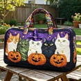 thumbnail image 4 of Halloween Tote Bags for Women Cute Cat Pumpkin 3D Printed Purse Hobo Bag for Travel and Work Trendy Halloween Handbags(02_Blue,16英寸 x 8英寸 x 8英寸), 4 of 4
