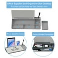 thumbnail image 2 of TOWON Desk Organizer with Glass Dry Erase Board - Small Tabletop Writing TO DO Whiteboard w/ Calculator and 1 Marker, Home Office Supplies, Gray, 2 of 9
