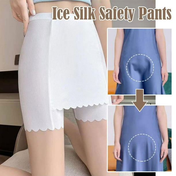 Women Ice Silk Safety Shorts Pants Seamless Under Skirt Panties Summer High E4T2 Walmart