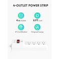 thumbnail image 2 of Protector contra sobretensiones Power Strip PLUGTUL, 4 salidas 980J, 6 pies, 2 of 7