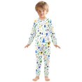 thumbnail image 6 of FORMRS Long Sleeve Top and Pants Pajama Set for Niños 2-Piece Sleepwear, Sizes 18M-8Y, Blue Simple Shapes, 6 of 6