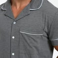 thumbnail image 4 of Men'S Short Pyjama Set Short Sleeve With Button Placket Sleepwear Leisure Suit Two Piece Sleepwear With Buttons And Pockets Men'S Pajama & Sets & Loungewear, 4 of 6