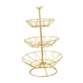 thumbnail image 1 of Organizador decorativo elegante y multifuncional de 3 niveles para cestas de frutas Oro, 1 of 9