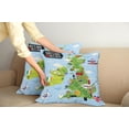 thumbnail image 3 of Ambesonne Cartoon Throw Pillow Cover 2 Pack, Maps of Britain Ireland, 24", Pale Blue Apple Green, 3 of 6