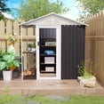 thumbnail image 2 of Sheds & Outdoor Storage, 6 x 4 FT Outdoor Storage Shed with Rack Metal Garden Shed with Storage Shelves Bike Storage Tool Cabinet Box for Lawn Backyard Patio Use, 2 of 8