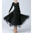 thumbnail image 2 of Long Sleeve Modern Waltz Ballroom Latin Dance Practice Wear Dress With Godets, 2 of 8