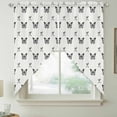 thumbnail image 2 of Black Spring Butterfly Swag Valances for Windows, Kitchen Curtains 36 Inch Length 2 Panels Set, Bow Knot Short Curtains for Small Windows Rod Pocket Cafe Curtains Drapes 28"x36", 2 of 8