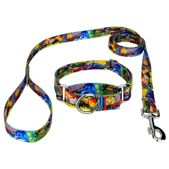 Country Brook Petz® Vintage Racing Martingale Dog Collar and Leash Limited Edition, 2XS