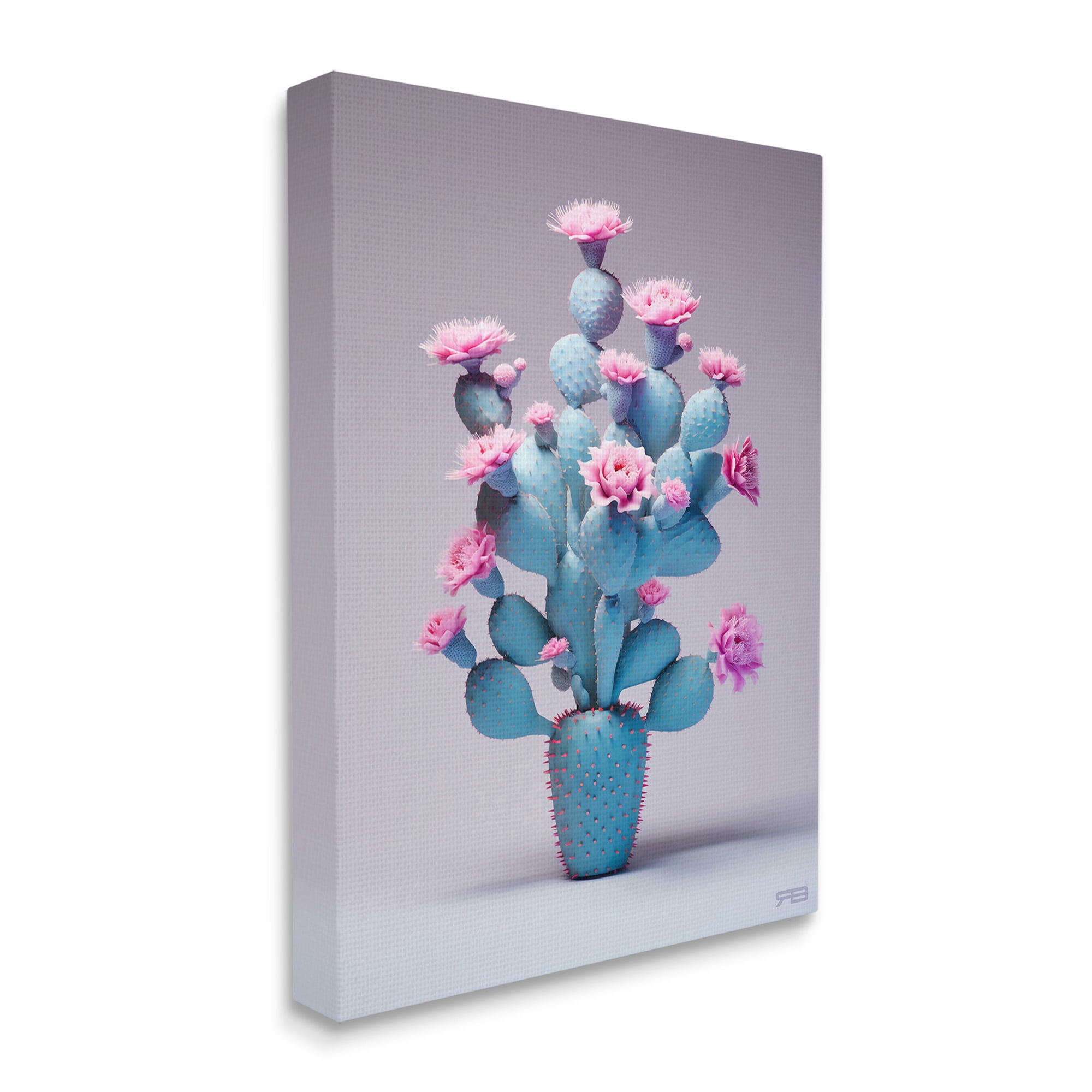 Stupell Industries Modern Cactus with Flowers Botanical & Floral Painting Gallery Wrapped Canvas Art Print Wall Art, 36 x 48