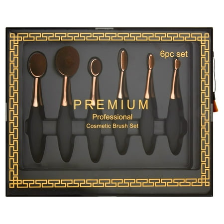 Premium Professional Cosmetic Brush Set, 6 pc