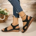 thumbnail image 5 of HAOTAGS Womens Casual Wedge Heel Sandals Walking Platform Sandals Black Size 8.5, 5 of 9