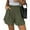 Army Green, variant on Crunowin Linen Shorts for Women, Solid Color Side Slit High Waisted Casual Work Outdoor Shorts with Pockets Army Green M