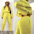 thumbnail image 1 of 2 Pcs/Set Women Top Pants Set Stand Collar Long Sleeve Elastic Cuff Sweatshirt Drawstring Stretchy High Waist Ankle-banded Trousers Sport Fitness Tracksuit, 1 of 7