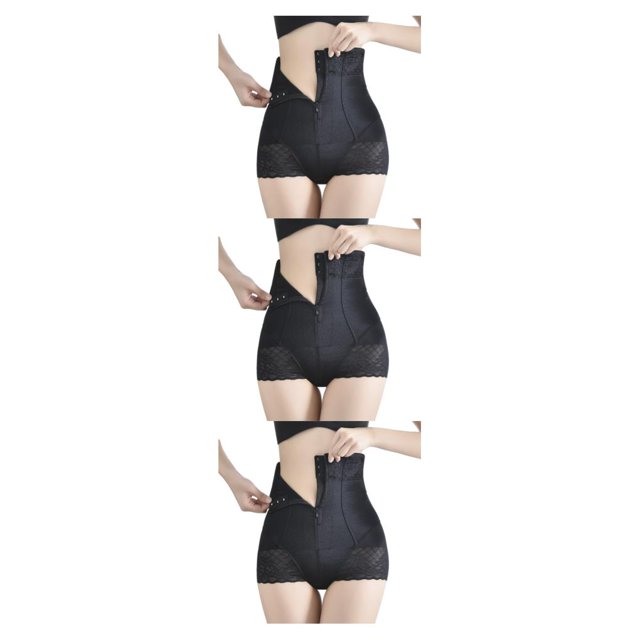 kurtrusly Easy To Belly Control For Instant Taming Soft And Breathable Women Waist Shapewear black L 3Set