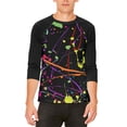 thumbnail image 1 of Splatter Paint Black Mens Raglan T Shirt, 1 of 2