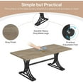 thumbnail image 7 of Tribesigns Modern Dining Table for 4 people, 63-Inch Rectangular Kitchen Table with Heavy-Duty Trestle Leg, Grey+Black（Chair Not Included）, 7 of 7