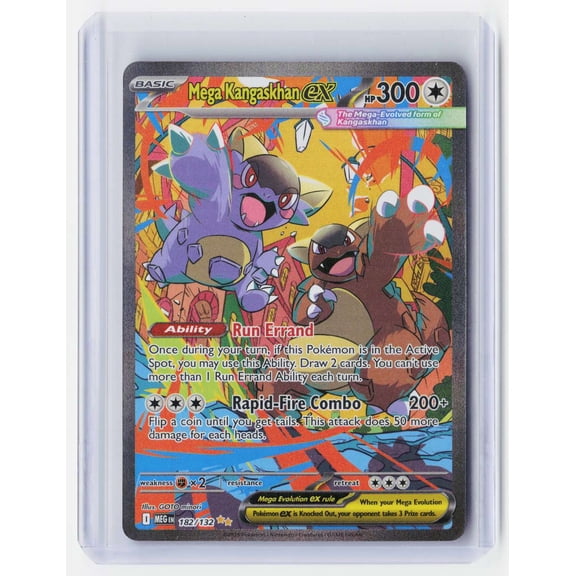 2025 Pokemon Mega Kangaskhan ex Special Illustration Rare SIR Holo #182/132 Mega Evolution Base Set Trading Card