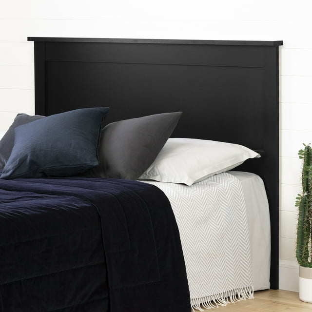 South Shore Vito Full/Queen Headboard - Modern Style, in Pure Black